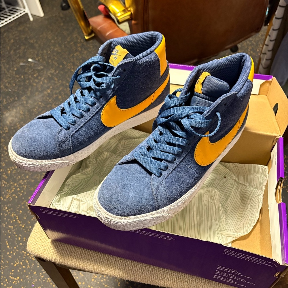 Nike Blue and Yellow Athletic Shoes